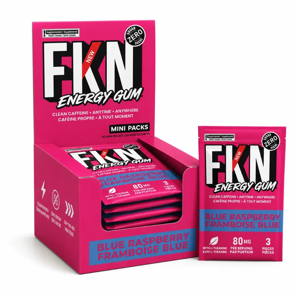 FKN Energy Gum-Pocket 3 Pack (Blue Raspberry) 80MG (Case of 20)